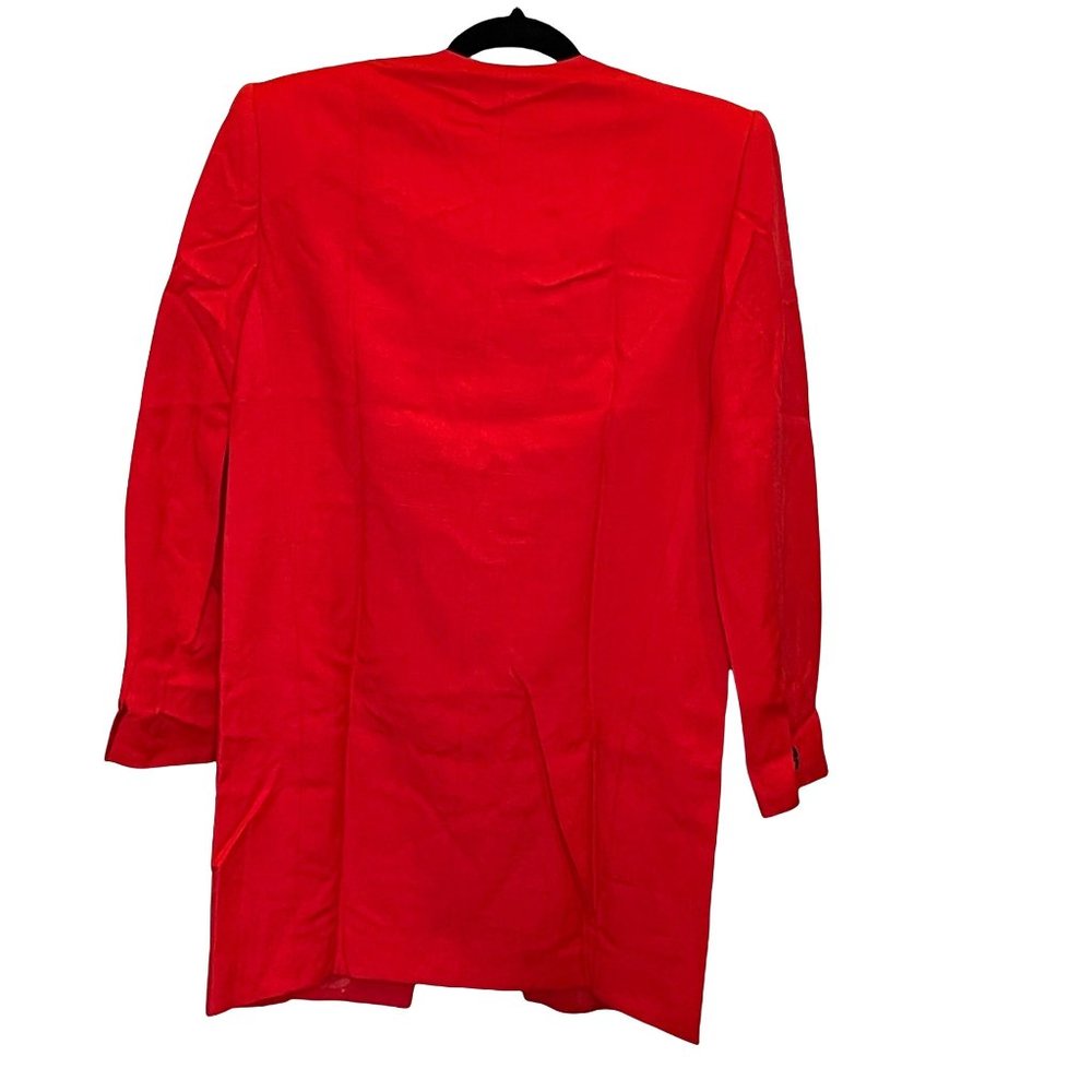 Christian Dior The Suit Blazer Skirt 2 piece Rayon Red Size 8 Vintage - Picture 3 of 10